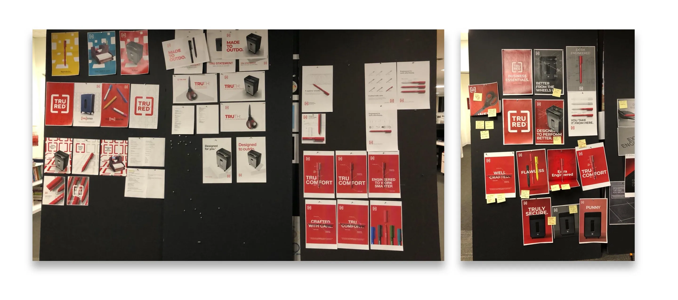 TRU RED campaign concepts presented for team review