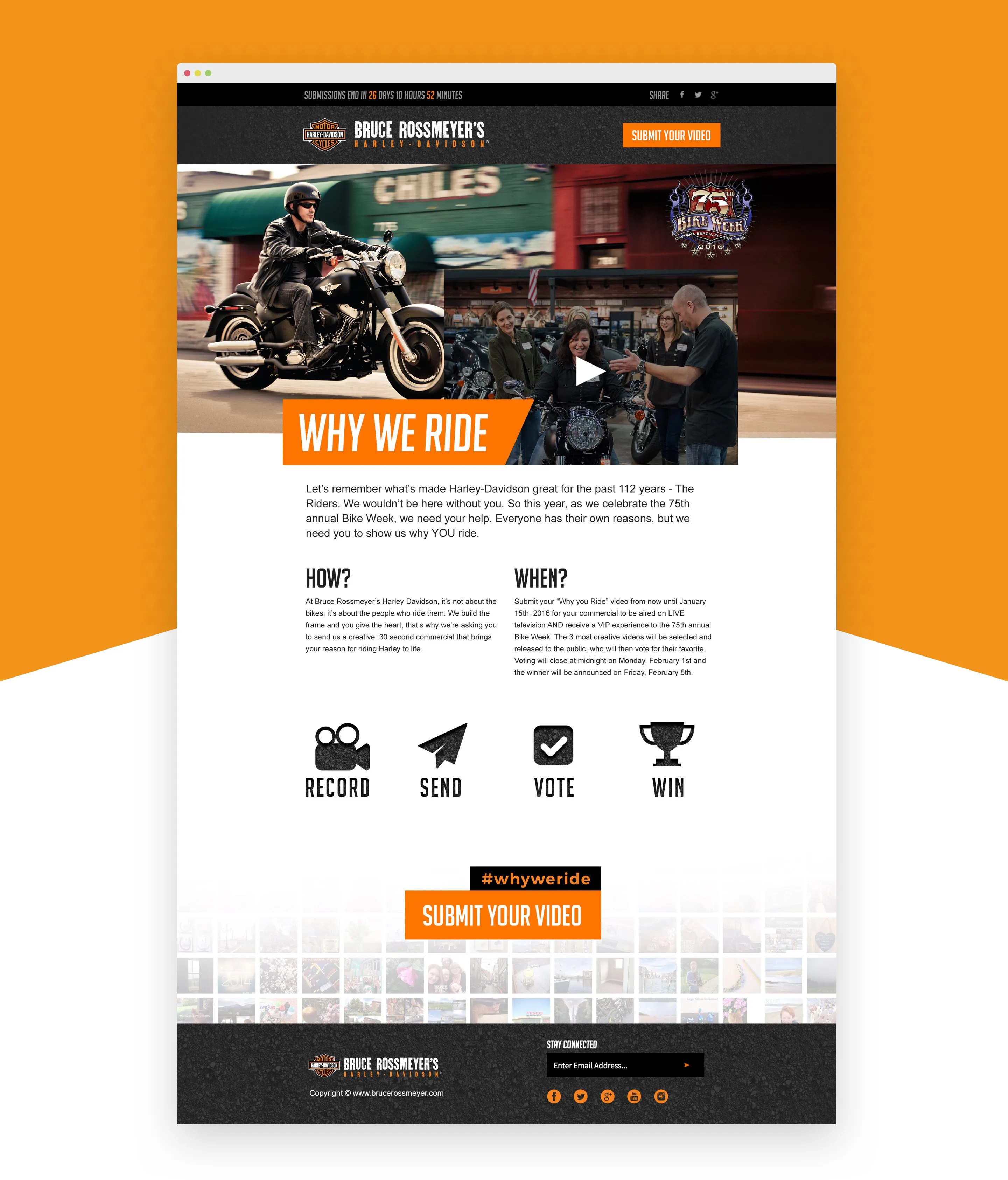 Harley-Davidson Daytona Bike Week landing page design