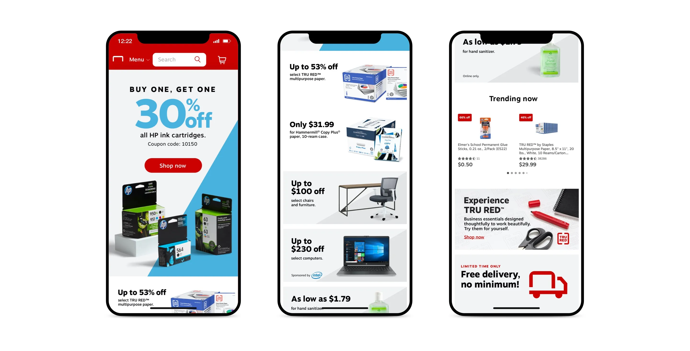 Staples homepage redesign shown on desktop and mobile